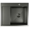 Мойка настол.монтаж 60х50 (3,0) прав. вып 3 1/2  MIXLINE PRO 20см с сифоном (черный графит) Ника