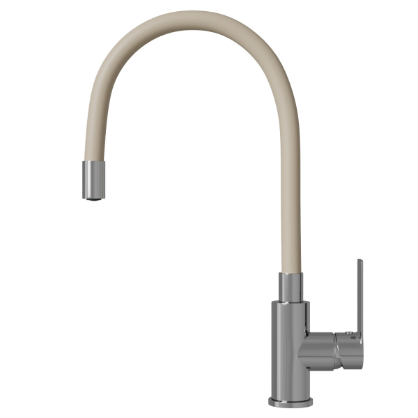 Смеситель для кухни 35к MIXLINE ML35-095 гибкий излив, б/отв, боковая, бежевый